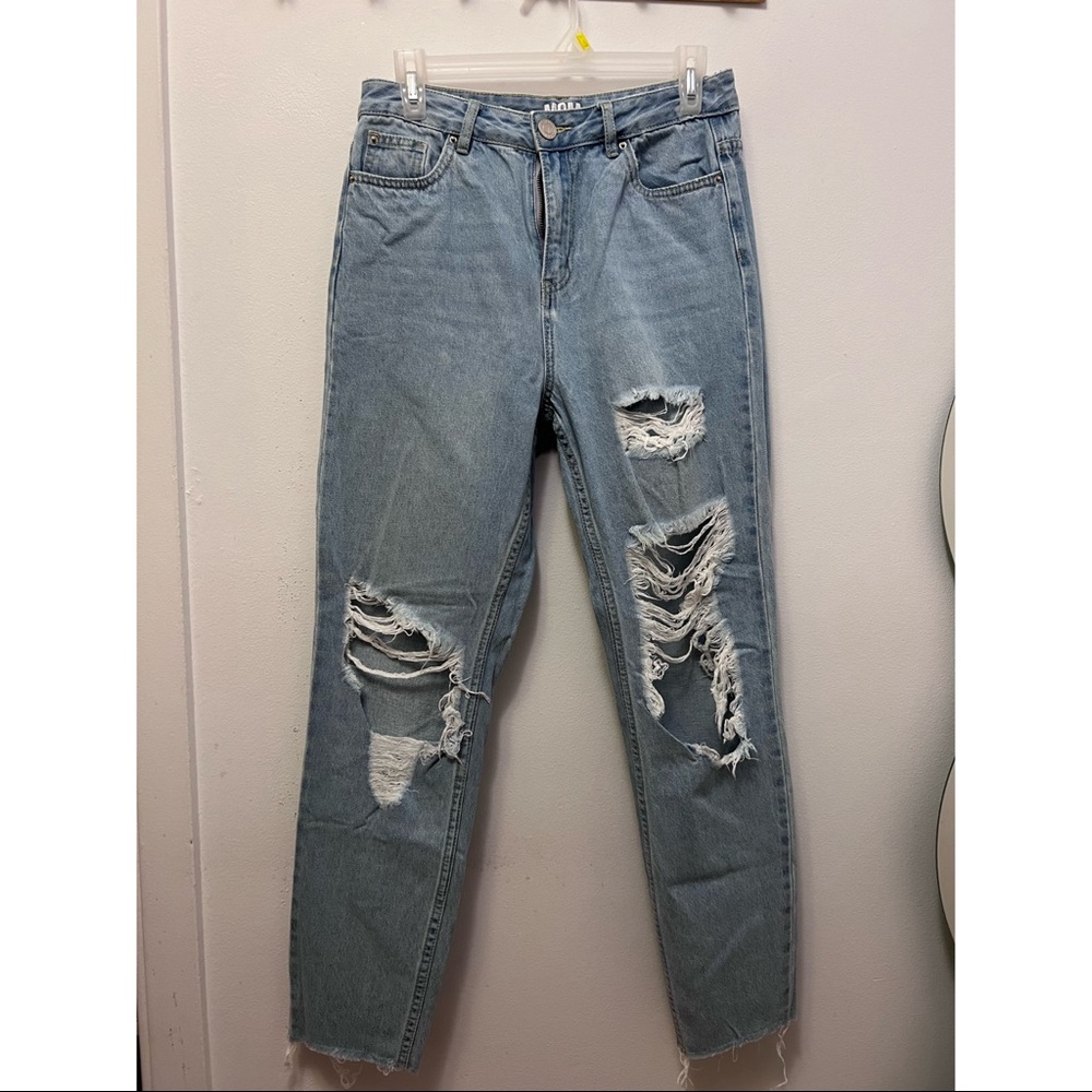 Sws Denim Co, light blue ultra high rise mom jeans